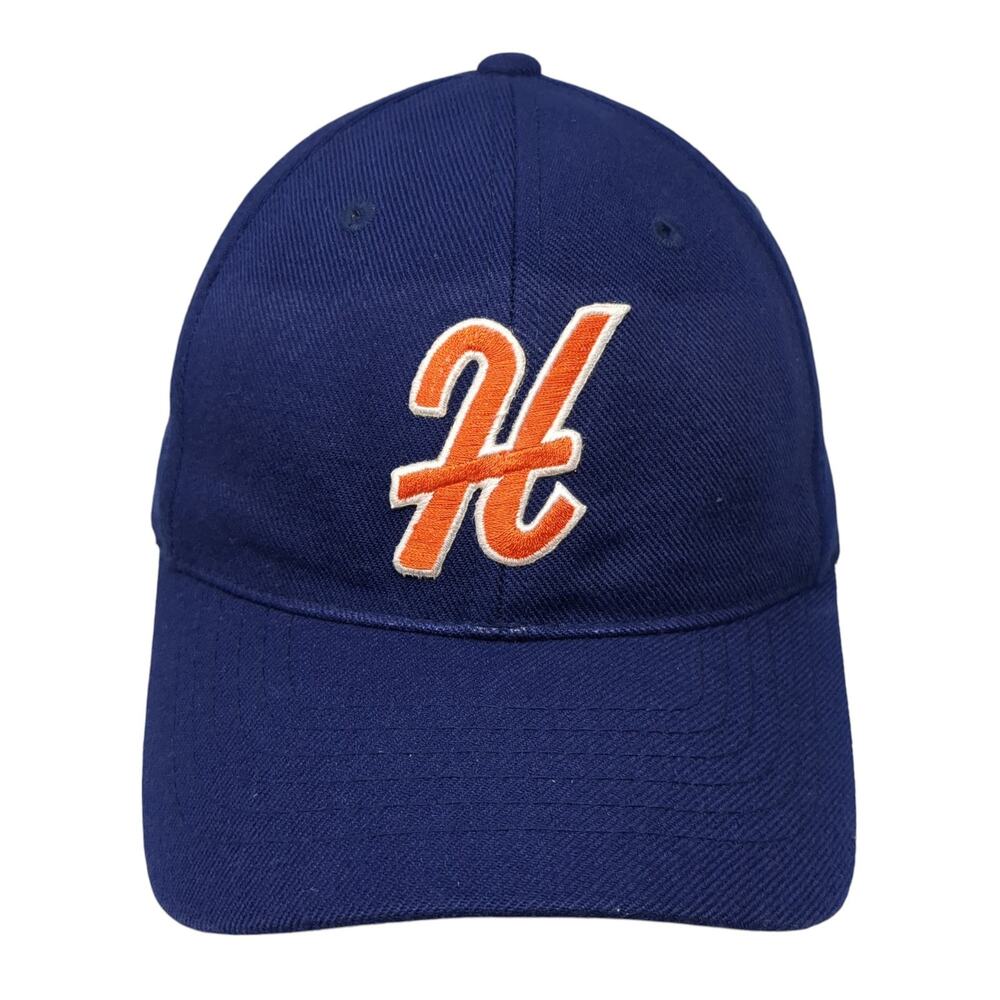 Letter H Snapback Hat Blue One Size Embroidered Logo Magic Headwear